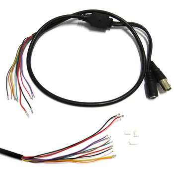 1,5 T 11Pin BNC видео DC12V Мощност экранный за управление на кабела косичкой Модул аналогова камера за видеонаблюдение Такса Бутон меню клас кабел, черен, бял