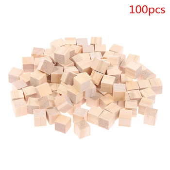 100 бр. дървени кубчета непълни квадратни кубчета дървен блок за математическите решения Занаяти собствените си ръце, подарък забавни играчки подарък