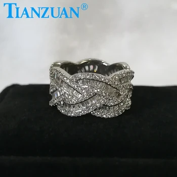 12,5 мм Модно кубинското пръстен с муассанитом в стил хип-хоп, мъжки и дамски модни бижута, подаръци за сватбени партита