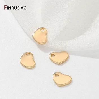 14-каратные позлатени малки висулки във формата на мини-сърца за обеци-шармов 