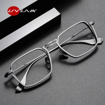 2022 Квадратни рамки за очила от чист титан, мъжки слънчеви очила за оптична късогледство, дамски слънчеви очила луксозен марка, рамки с IP покритие