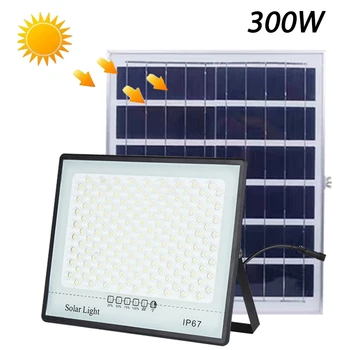 300 w 100 W слънчев прожектор, водоустойчив слънчев led лампа, външна лампа с дистанционно управление, осветление, слънчево улично осветление, слънчева светлина