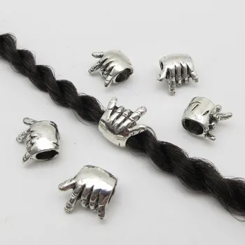5 бр.-20 бр. метална сребърна панделка за коса на викингите брада дредлок мъниста пръстени, скоби за тръби маншет Аксесоари с отвор около 5 мм