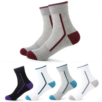 5 чифта спортни чорапи до глезена, унисекс, памучни улични дишащи баскетболни чорапи за джогинг, бързо съхнещи чорапи за фитнес, средната тръба, пътни чорапи