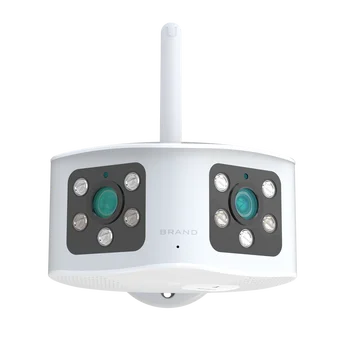 6-Мегапикселова двухобъективная 155-градусная широка безжична WIFI IP камера полноцветного за нощно виждане за домашно сигурност, ВИДЕОНАБЛЮДЕНИЕ Монитор