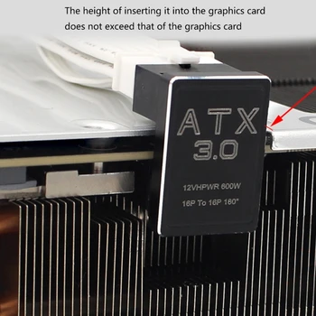 ATX3.0 16-Пинов Конектор към 16-номера за контакт Штекеру Адаптер с наклон под ъгъл 180 Градуса, кабел Конектор за захранване на Графичния процесор за десктоп видеокартата ATX 3.0 Adapt