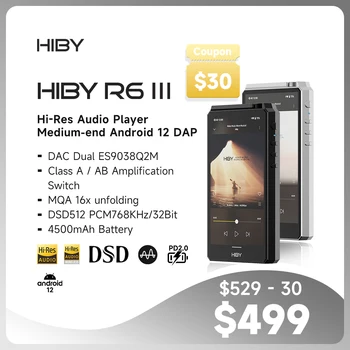 HiBy R6 Gen III/R6 Gen 3 Портативен Музикален Плейър USB КПР WIFI MQA MP3 Bluetooth Аудио За Android, IOS, Windows, Mac Google Play