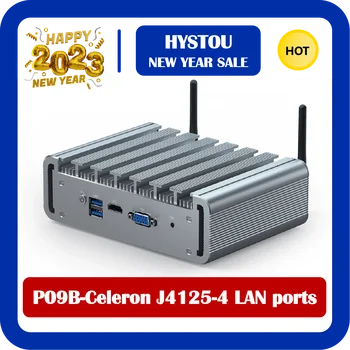 HYSTOU Best Celeron J4125 4 LAN Sense защитна Стена VPN Безвентиляторный Промишлен Кухненски Бокс PC 260 Пин DDR4L С предварително инсталирана Windows Pro 10