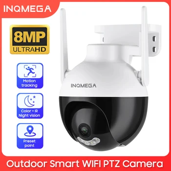 INQMEGA 8MP Smart WIFI PTZ камера iCSee проследяване на движението на Безжична камера за сигурност с предварително инсталирана точка за наблюдение видео за ВИДЕОНАБЛЮДЕНИЕ домашна камера