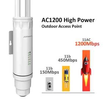 Joowin Висока Мощност AC1200 Открит Безжични wifi Ретранслатор AP/WIFI Рутер 1200 Мб/с Двойно Dand 2,4 G + 5 Ghz Удължител на далечни разстояния PoE AP