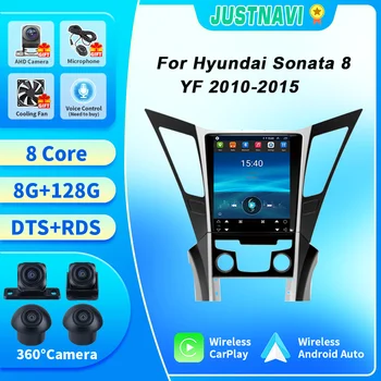 JUSTNAVI Авто Радио в Стил Тесла Android За Hyundai Sonata 8 yf безжичната 2010-2015 Мултимедиен Стерео Navi DSP Carplay Магнетофон