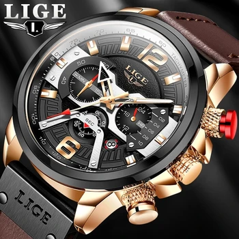 LIGE Нова Мода Дата Кварцов Мъжки Часовник Най-добрата Марка на Луксозни Мъжки Часовник Хронограф Спортни Мъжки Ръчен часовник Hodinky Relogio Masculino