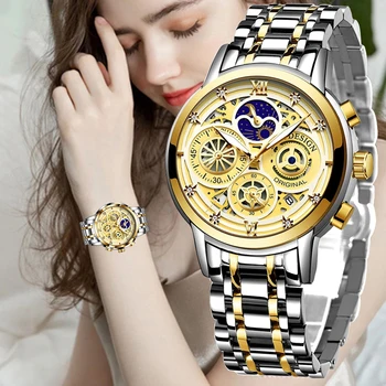 LIGE Нови златни часовници дамски кварцови часовници, водоустойчиви дамски ръчни часовници женски гривна Дамски часовници Relogio Feminino Montre Femme