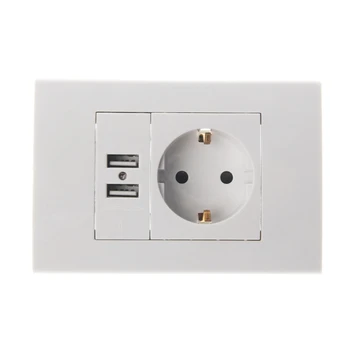 LXAF Стенни socket 16A Електрически контакт стандарт на ЕС 1000mA Двойно зарядно устройство от USB