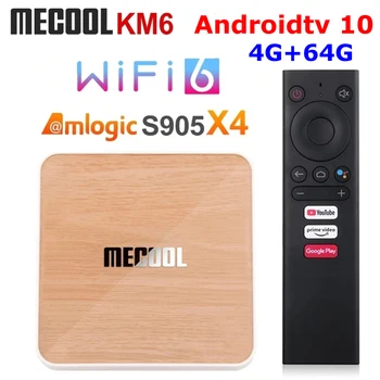 Mecool KM6 Deluxe Android 10 TV BOX Amlogic S905X4 Сертифициран Google, 4 GB и 64 GB 5G Двойна WiFi 6-1000 М media player Android TV 10,0