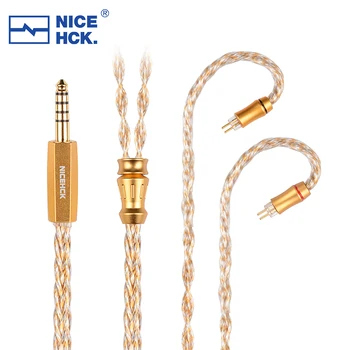 NiceHCK GoldCrown 8N OCC + посеребренный кабел за слушалки от 5-елемент сплав Super 3.5/2.5/4.4 мм MMCX/0,78 2Pin за IE200 N5005 Winter
