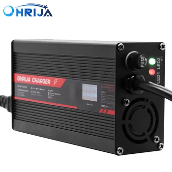 OHRIJA 54,6 V 10A Зарядно устройство Умен Алуминиев корпус, Подходящ За 13S 48V LCD Dispay Li-ion Lipo Батерия OLED Дисплей, Бързо Зарядно устройство
