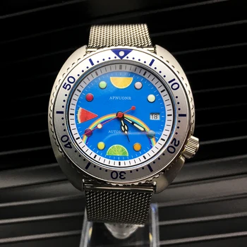 PARNSRPE Big Abalone Автоматични механични мъжки часовник Плодов многоцветен нажежен циферблат сапфир кристал Япония NH35A Дата на движение