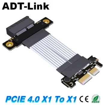PCIE X1 Странично Кабел Двойна 90-Градусов Правоъгълен Удължител PCIe 4.0 X1-X1 GEN4 PCI Express 1x Странично Card Лента Удължител
