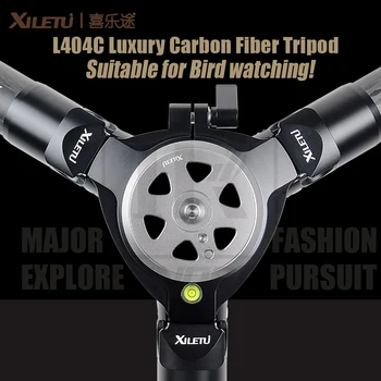 XILETU L404C Луксозен Статив, за огледално-рефлексен фотоапарат от въглеродни влакна, Подходящи за Снимане на птици 40 мм Максимална конструкция на тръбата от хралупата за хидроизолацията, наставка Натоварване 30 кг