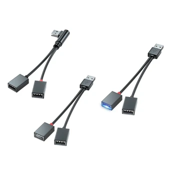 Автомобилен USB адаптер-сплитер за мобилни хранене, компютър USB кабел-адаптер за захранване от мъжа към жената USB Y-сплитер Кабел за трансфер на данни Директен доставка