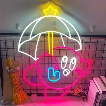 Аниме LED Неон Аниме Стенен Арт Декор С Характер на Японски Карикатура на Зала за игри Пещерния Човек Бар Знак Светлина Персонализирани Подаръци Детска Лампа