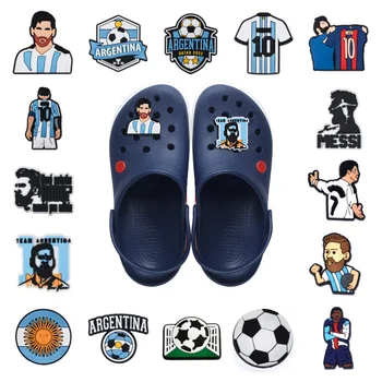 Аржентина на 10 световен Шампион по футбол от PVC, окачване с крокодили, украси за обувки, сабо, Сандали, гривна, аксесоари за жени и мъже, подаръци за партита