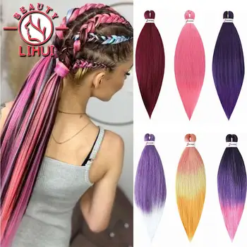 Блестящи синтетични гигантска опашка за коса разширения, предварително опъната косата, жълто, синьо, зелено, червено, розово на цвят, с 26-инчови опашка цвят ЯКИ