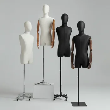 Висококачествени мъжки манекенная модел, мъжка половина на тялото, един манекен с желязна основа за показване на сватбени облекла на витрина