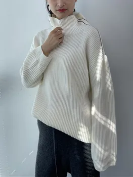 Дамски пуловери, поло, свободен обикновен обикновен пуловер с дълъг ръкав, жилетка, Ежедневни пролет 2023
