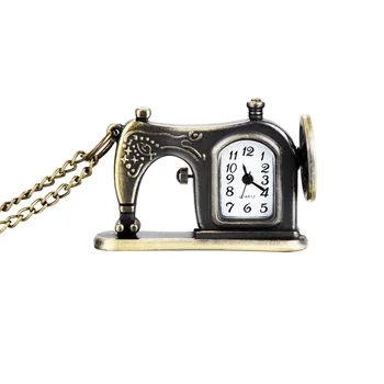 Джобен часовник с дизайн на облекло, машинки от ретро-старинна бронзова сплав с верига-огърлица на най-Добрият подарък LL@17