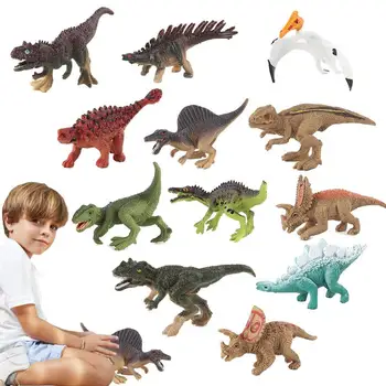 Една реалистична играчка-динозавър, 12 бр., игри набор от динозаври, детски играчки-динозаврите вдъхновяват въображението подробности за лице и външен вид динозавър за