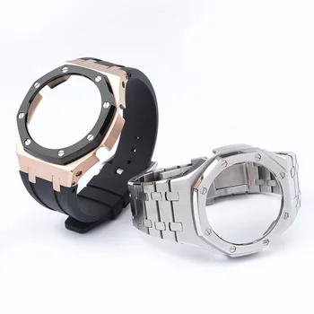 Каишка за часовник от естествен дъб, метален корпус от неръждаема стомана три поколения