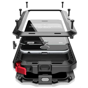 Калъф За iPhone 15 14 13 12 11 Pro Max XR XS 8 7 Plus SE 2020 Метален Сверхпрочный 360 пълен размер устойчив на удари Брониран Защитен Калъф