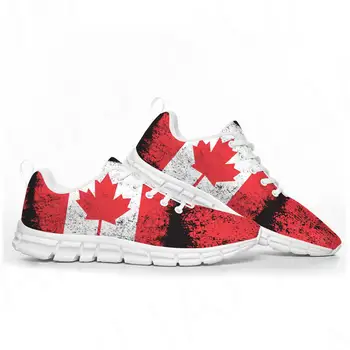 Канадски Флаг Спортни Обувки Мъжки Дамски И Юношеските Детски Маратонки Канада Ежедневни Изработени По Поръчка Благородна Парна Баня Обувки