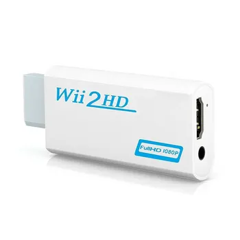 Конвертор, който е съвместим с Full HD 1080p Wii към HDMI адаптер конвертор Wii2HDMI 3.5 мм аудио за КОМПЮТЪР HDTV монитор дисплей