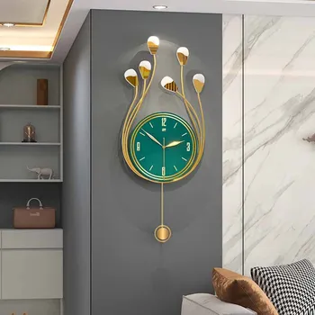 Луксозни графични дигитални стенни часовници със Стилен голям размер Необичайни стенен часовник с Модерен дизайн Махалото Duvar Saati Room Decor XY50WC