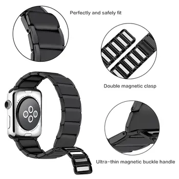 Магнитен каишка Apple съвместим с Apple Watch 44 мм 42 мм 40 мм, 38 мм и Метален взаимозаменяеми гривна-каишка за iwatch 7 6 5 43 SE 45 мм