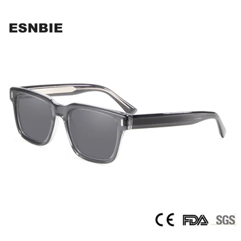 Модни квадратни слънчеви очила с нитове, дамски маркови дизайнерски слънчеви очила в ацетатна ръбове, правоъгълни слънчеви очила за мъже, сини нюанси, женски UV400