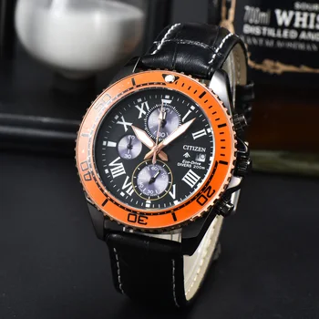 Мъжки бизнес луксозни водоустойчиви висококачествени маркови часовници Citizen с напълно функционален каишка, кварцов часовник AAA