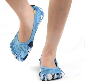 Мъжки Дамски спортни обувки за туризъм на открито с пет пръста, лека синя окото дишаща бързосъхнеща обувки с пет пръста, плажни обувки за възходящ поток