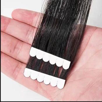 Най-добрата качествена невидима лента за коса от естествена руския кожата 18-24 инча от 100 естествена коса, мини-лента за удължаване на косата