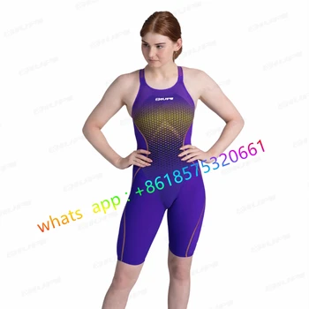 Нов женски тренировъчен бански костюм за гмуркане, професионален бански, боди, комфортен спортен бански костюм за триатлон