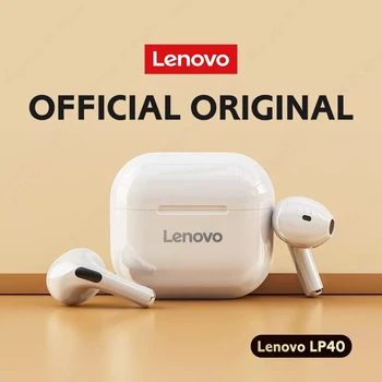 НОВИ Оригинални Безжични Слушалки Lenovo LP40 TWS Bluetooth 5.0 С Двойно Стерео Шумопотискане Бас Сензорен контрол В продължителен режим на изчакване до 300 ма