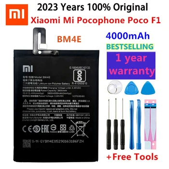 Оригинални сменяеми батерия BM4E за Xiaomi MI Pocophone F1, автентична батерия за телефона 4000 mah + комплекти инструменти + стикери