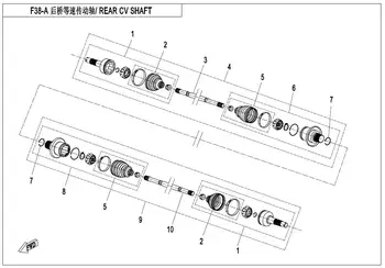 Панта CV/заден ляв задвижваща вал е подходящ за CF625EX код 4060-280100-50000