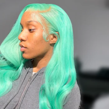 Прозрачен перука с предна част от дантела 13x4 13x6, 613, обемна зелена вълна, бразилски перуки, изработени от човешка коса за черни жени, предварително выщипанные