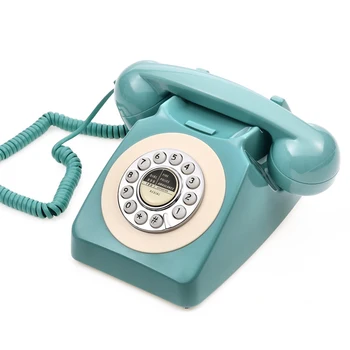 Ретро стационарен телефон, настолни прозрачни бутони, пасторальный стил, украса със стабилен сигнал, домашен телефон, старомодна Ретро европейския