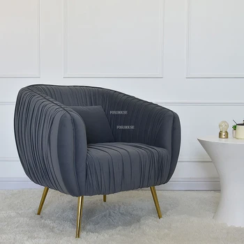 Съвременни творчески тъканни столове за всекидневна, италиански дизайн односпального на мека мебел за почивка, Луксозно кресло с мързелив облегалка, мебели за дома