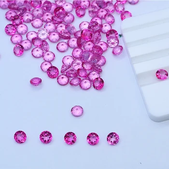 Търговия на едро с Висококачествен натурален розов топаз кръгла 5,0 диамантена диаманти, отделяща скъпоценен камък за бижута